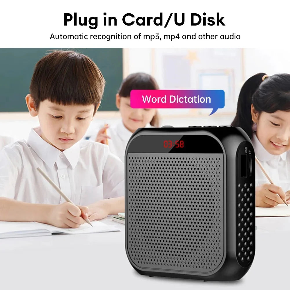 Portable Voice Amplifier Megaphone Mini Audio Speaker With Microphone Rechargeable Ultralight Loudspeaker For Teachers Vue