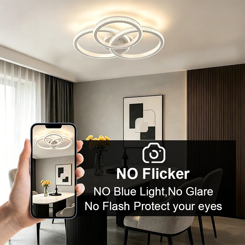 Modern LED Ceiling Light Surface Mounted 3-Color Temperature Adjustable Home Lighting for Bedroom Living Room Aisle Light Vue