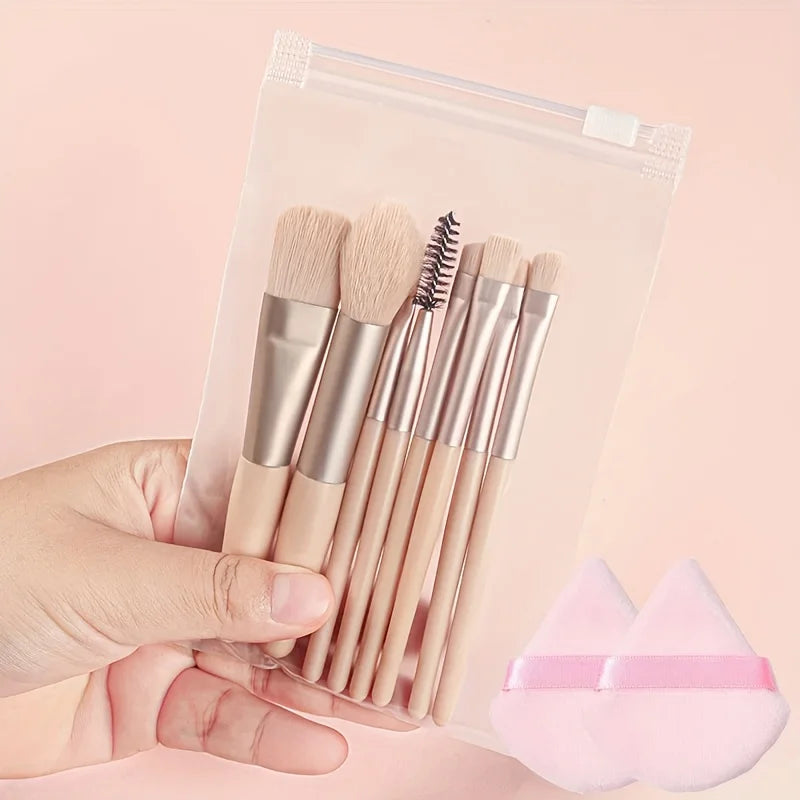 8pcs Makeup Brush Set, Professional Cosmetic Tools, Foundation Powder, Eyeshadow, Kabuki Blending, Beauty Tool Vue 8SK-PF