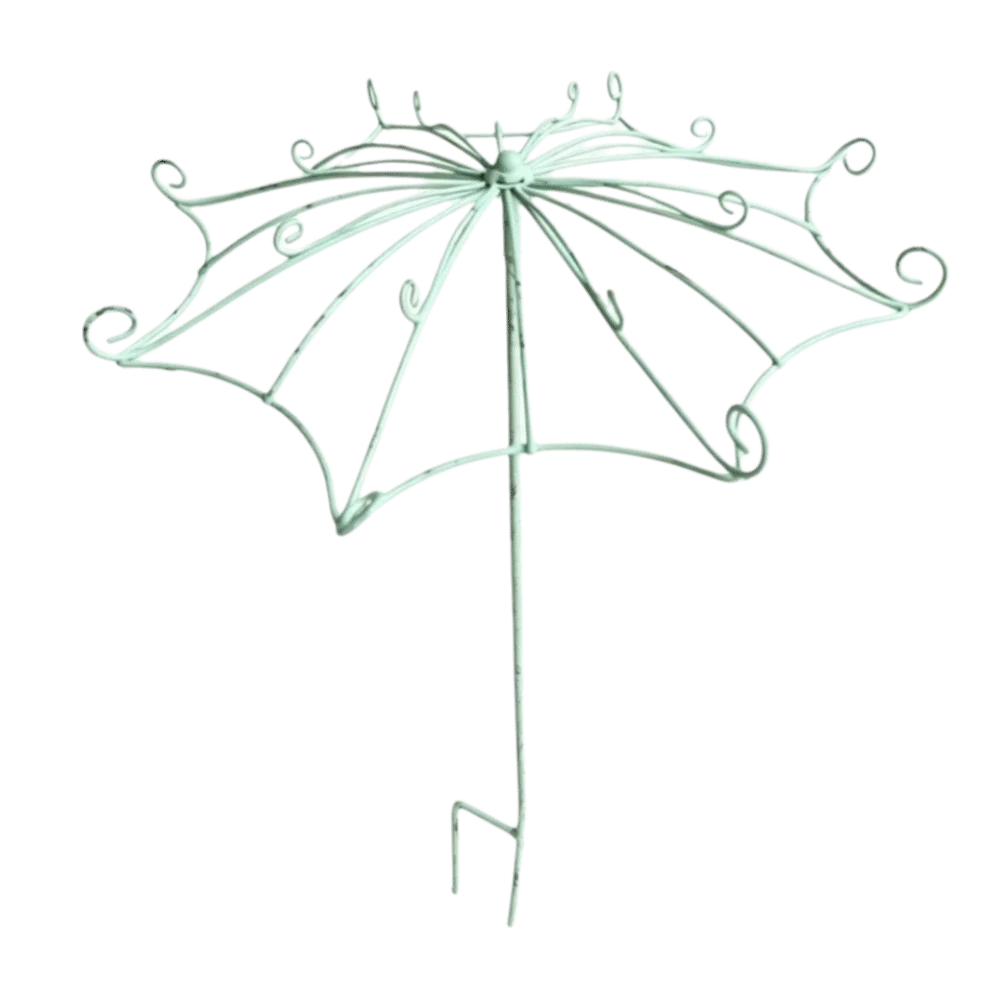 Umbrella Shape Trellis Flower Arrangement Hollow Out Decorative Flower Rack Iron Rustic Style Plant Climbing Frame Villa Garden Vue Green M