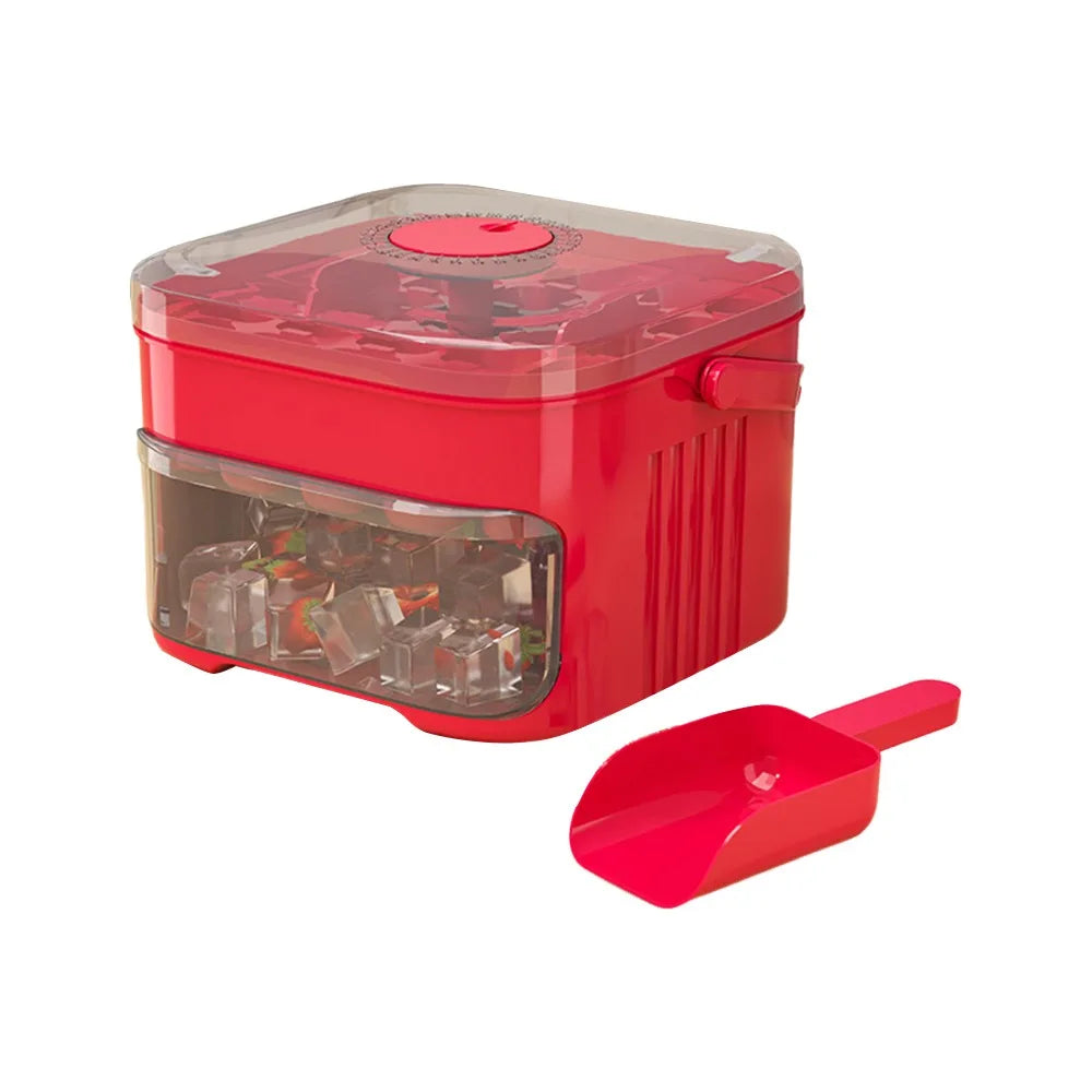 50-Cube Ice Maker Easy Press Cap Easy-press Lid Large Capacity Cube Vue Red