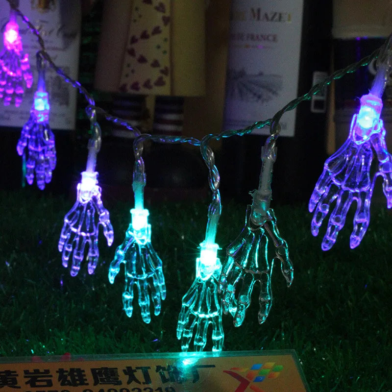 Halloween Ghost Hand String Lights Indoor LED Horror Decoration Room Lights Outdoor Battery USB Powered Lights L001 Vue
