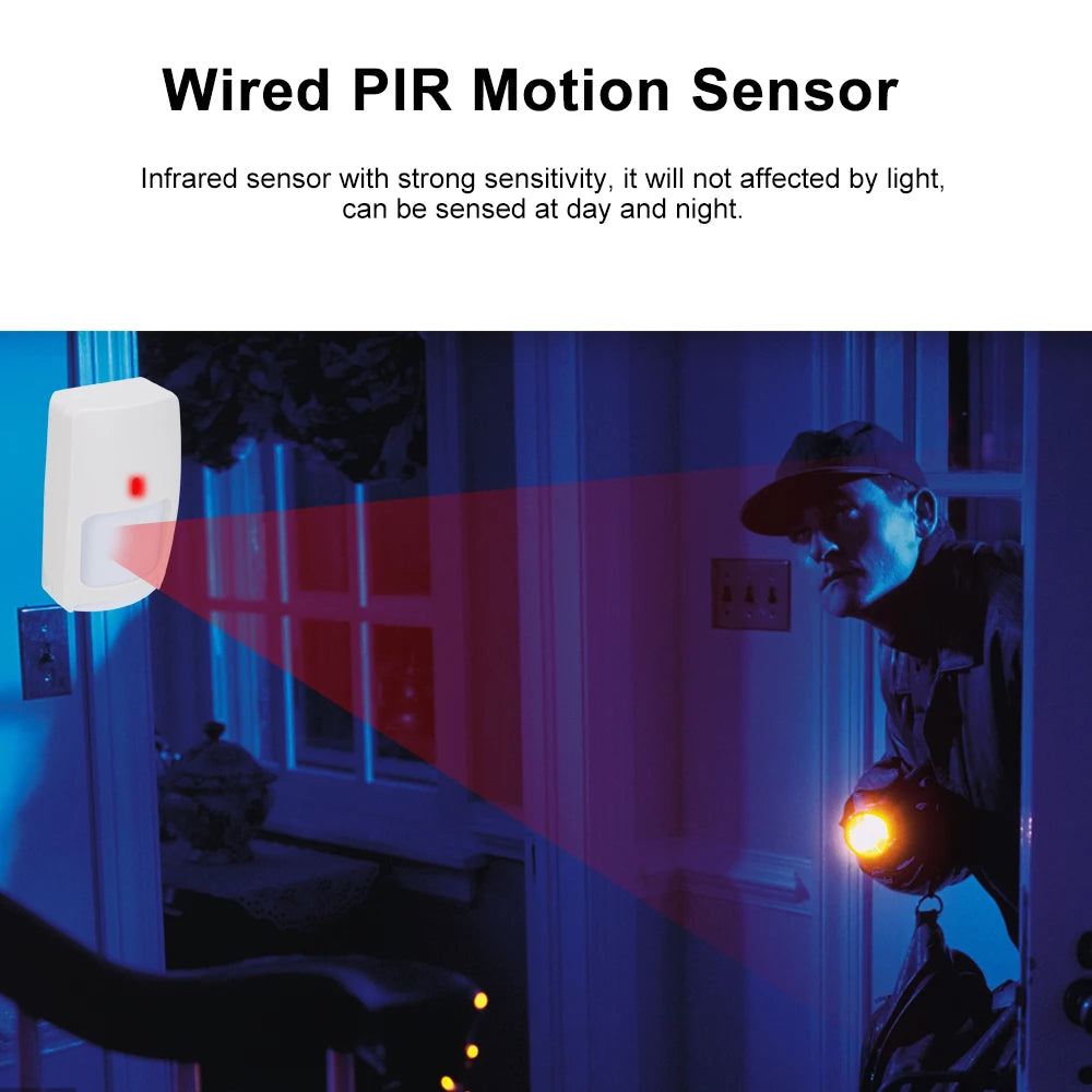 Wired Dual-tech Infrared Motion and Microwave Detector Wall Mounted PIR Motion Sensor Pet Immunity for Home Burglar Security Vue