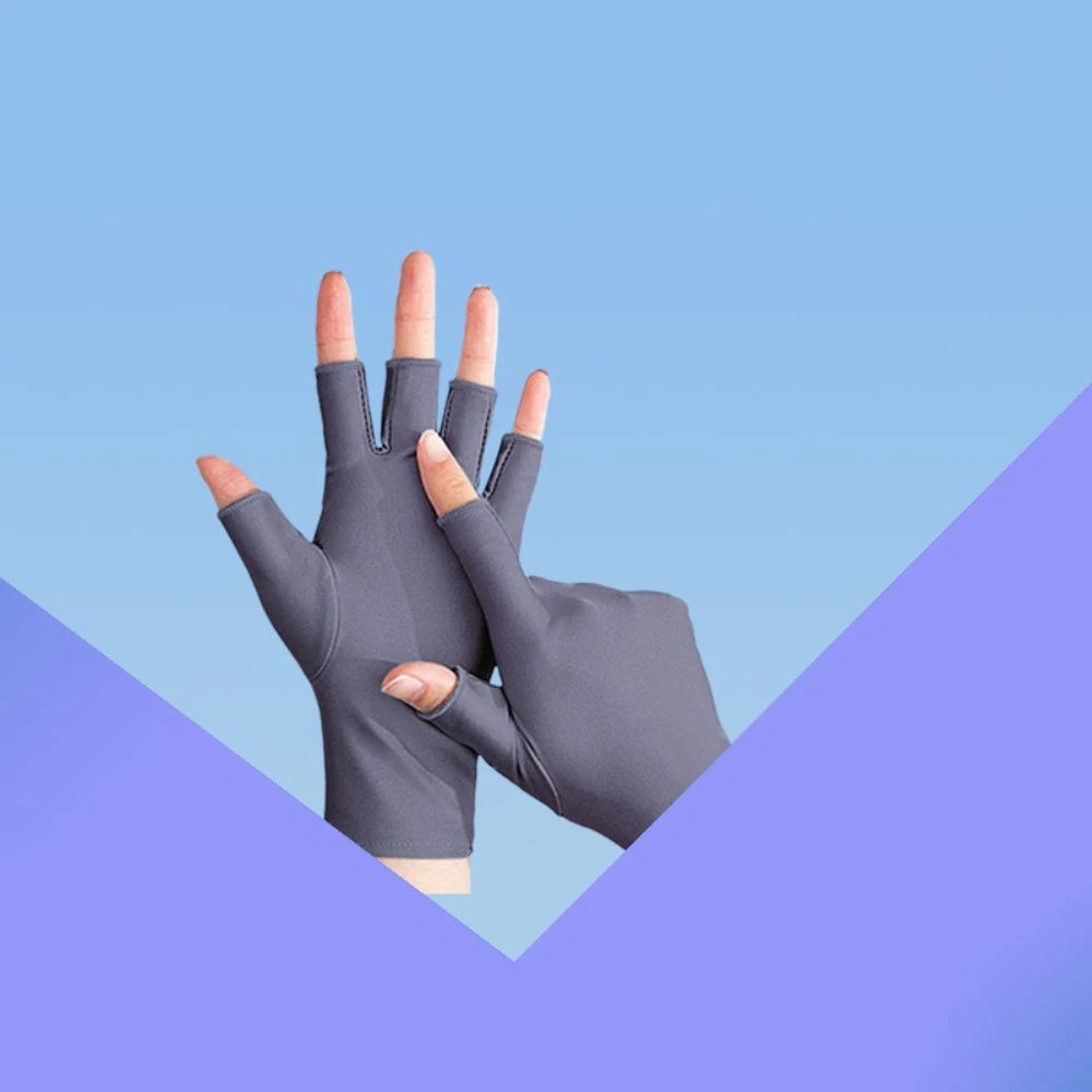 Half Finger Sunscreen Gloves Anti-UV Highly Elastic Riding Driving