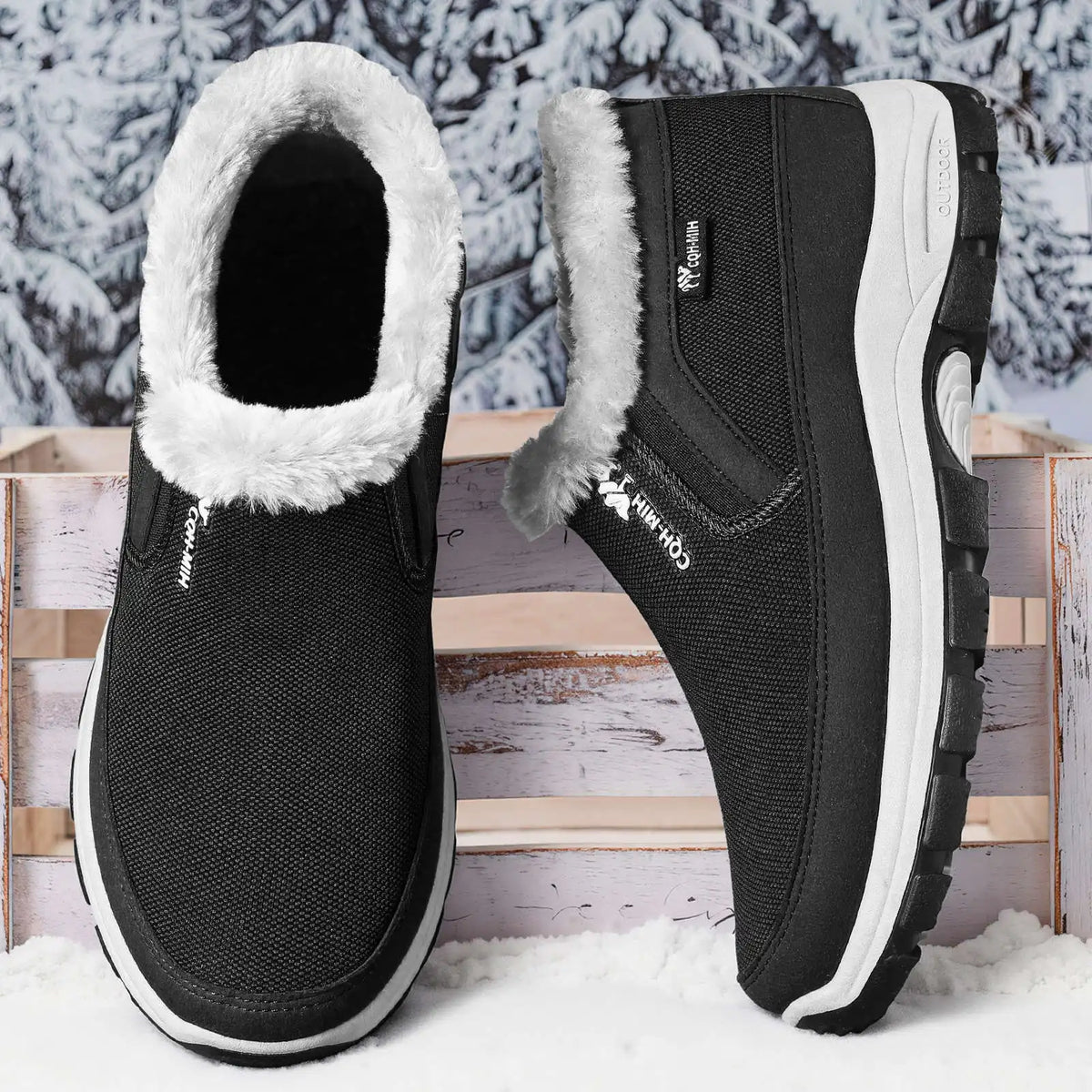 Men's Winter Fleece-Lined Slip-On Ankle Boots | Anti-Slip Men's Winter Boots Vue