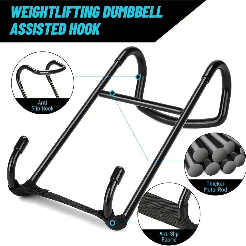 250lb Capacity Dumbbell Spotter Hooks Thickened Heavy-Duty Safety Connector for Chest Workout Black Iron Vue -