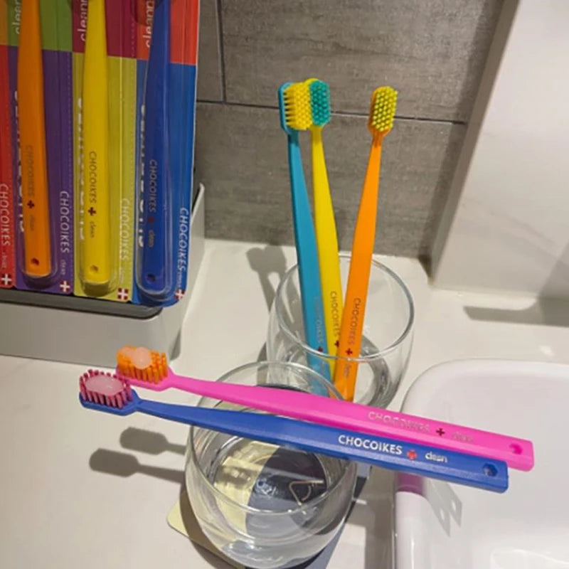 5pcs Ultra Soft Toothbrush Colored Men Women Adult Household Toothbrush Orthodontic Toothbrush Oral Hygiene For Sensitive Gum Vue
