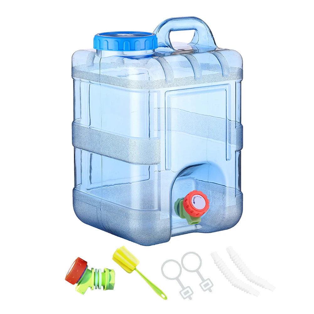7.5/10/15L Camping Water Container Portable Water Storage Tanks Food Grade Large-Capacity with Faucet for Picnic Hiking Vue 15l