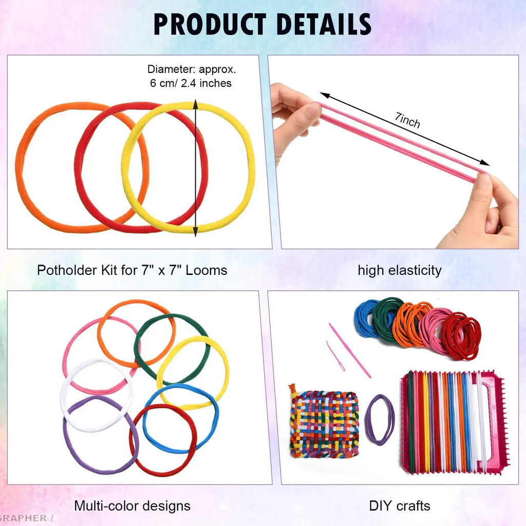 ABKW-192 Pieces Loom Potholder Loops Weaving Loom Loops Weaving Craft Loops With Multiple Colors For DIY Crafts Supplies Vue