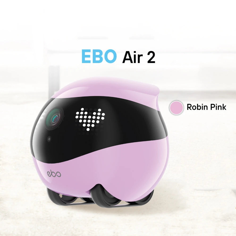 Enabot EBO AIR2 Intelligent Robot Wireless Camera Robot Remote Monitoring Pet Companion Robot Realtime Control Custom Gift Vue Pink