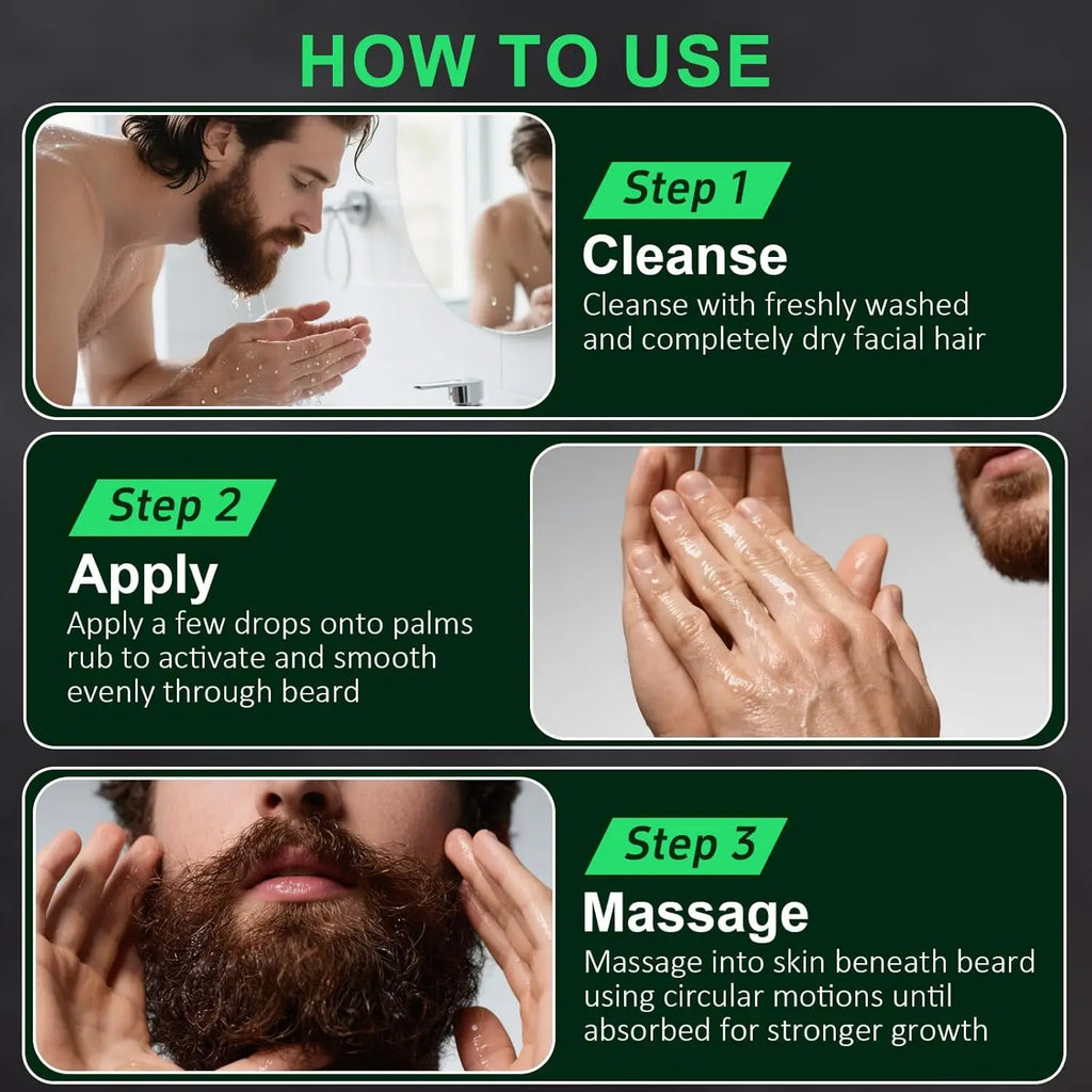 30ml Beard Growth Oil Serum For Men Beard Growth And Grooming Soften Strengthen Styling Beard Oil Beard Care Thicker Nourish Vue