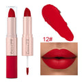 12 Colors 2-in-1 Silky Velvet Matte Lip Gloss Lipstick Cosmetics Long Lasting Waterproof and Sweat Proof Nude Pink Lips Makeup Vue 12