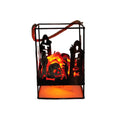 Style Burning Flame Table Ornaments Small Fireplace Charcoal Flame Lamp LED Light Halloween Decor Halloween Scene Props Vue skull