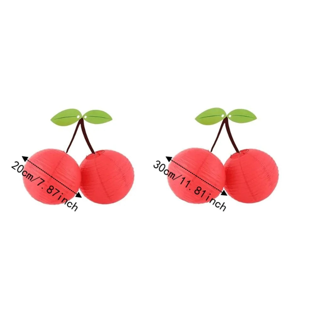 Creative 8/12 Inch Cherry Paper Lantern Fruit Theme Foldable DIY Prop Lantern Handmade Hanging Lampion Birthday Vue