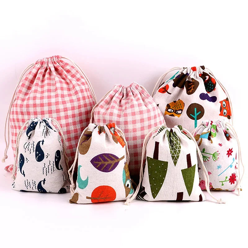 Cotton Linen Drawstring Pouch | Multi-Use Storage & Gift Bag Drawstring Storage Pouch Vue