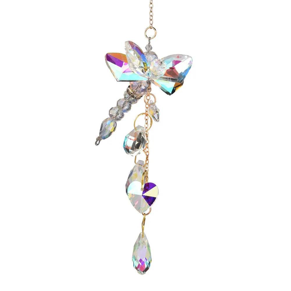 Light-catching Butterfly Prism Pendant Unique DIY Dragonfly Crystal Wind Chime Handmade Window Hanging Suncatchers Wedding Vue Dragonfly