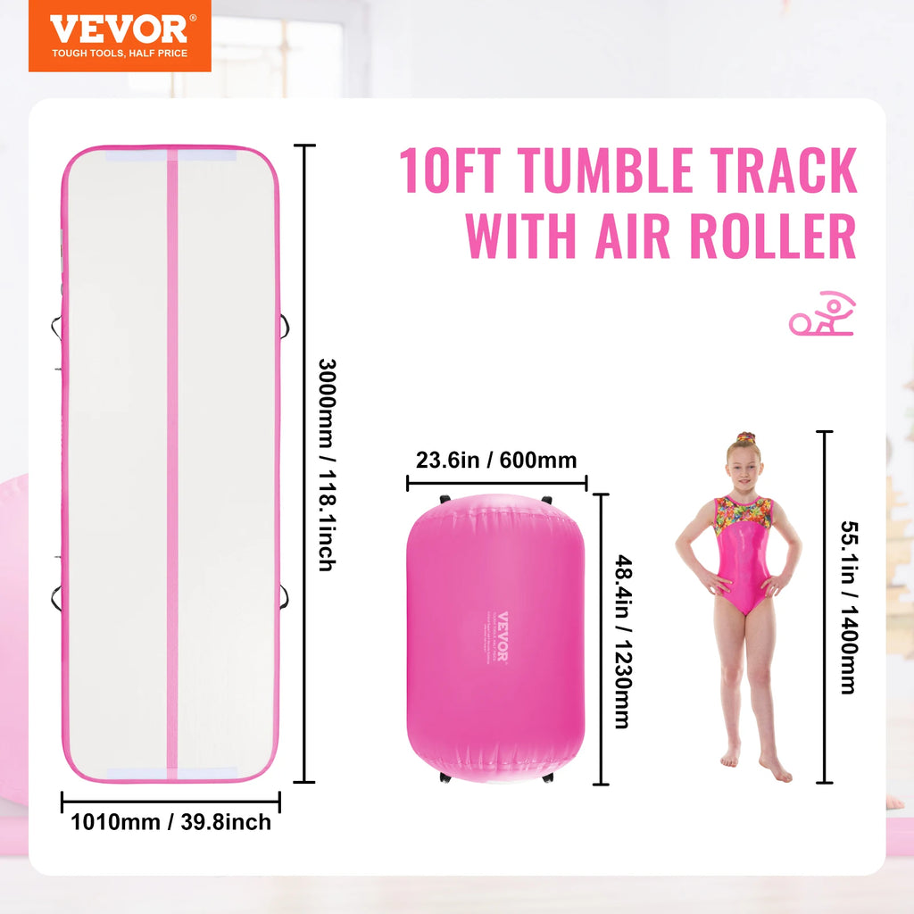Inflatable Gymnastics Air Mat Tumble Track with Electric Pump & Roller Gymnastics Air Mat Vue