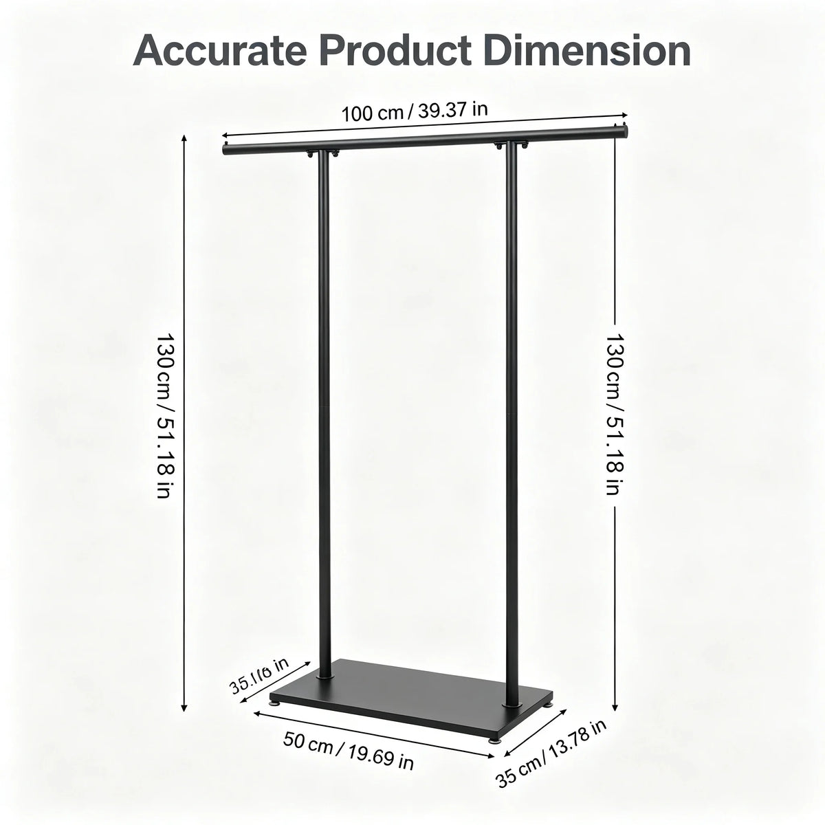 Freestanding Metal Coat Rack 51" | Modern Black Entryway Stand Freestanding Coat Rack Vue