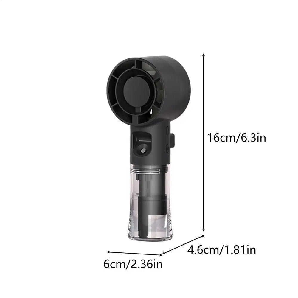 Mini USB Rechargeable Misting Fan Cooling Tool Fan for Outdoor Indoor Travel Home Camping Beach Summer Office Gym Vue Black