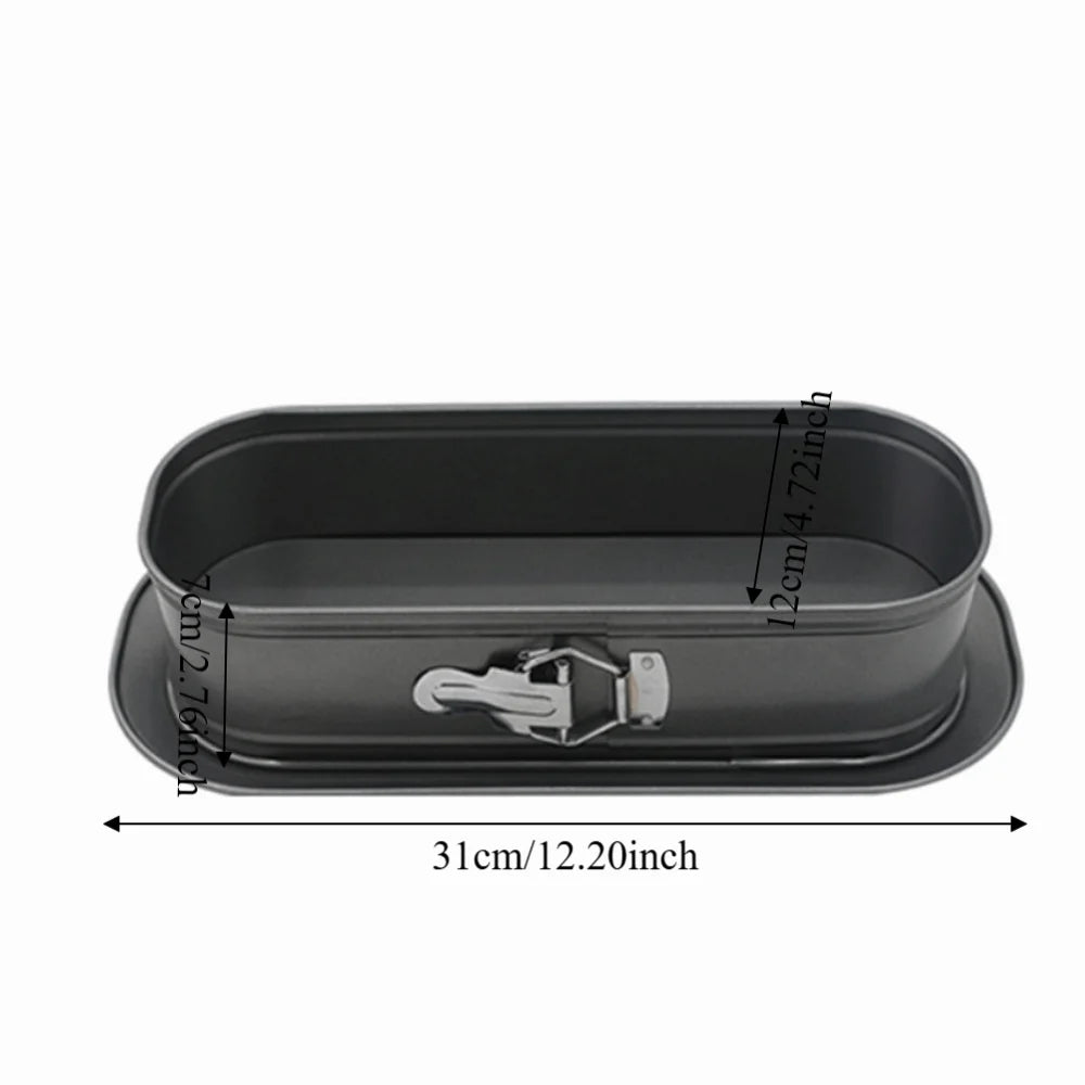 Durable Carbon Steel Oval Removable Bottom Cake Pan Snap Fastener Non-Stick Chiffon Cake Pan Heat-resistant Baking Pan Oven Vue