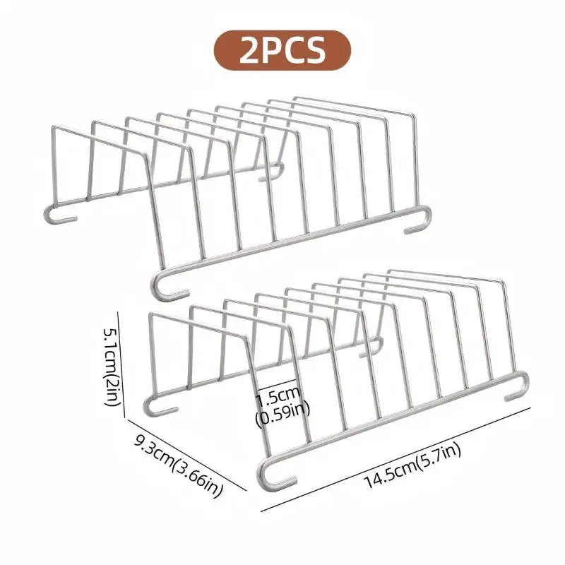 Stainless Steel Toast And Bread Rack 8 Slots Rectangle Food Display Tool For Air Fryer Accessories〔CC11〕 Vue 2PCS