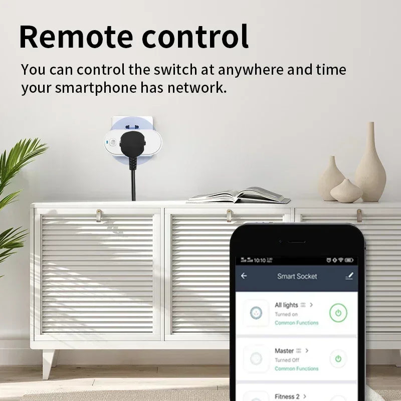 16A Brazil WiFi Smart Socket Smart Life APP Real-Time Power Monitor Timer Wireless Remote & Voice Control Work With Alexa Google Vue