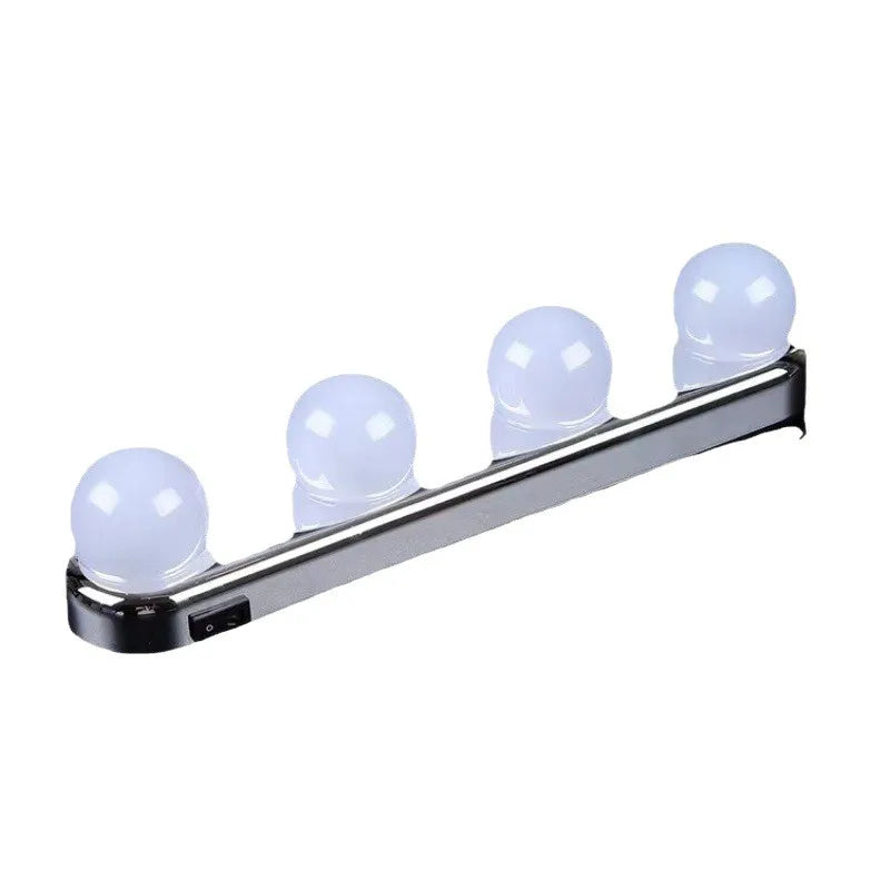 New Waterproof LED Vanity Lights 4 Lights Makeup Mirror Front Lamp Suction Cup No Drill Wall Light Bathroom Cabinet Mirror Light Vue