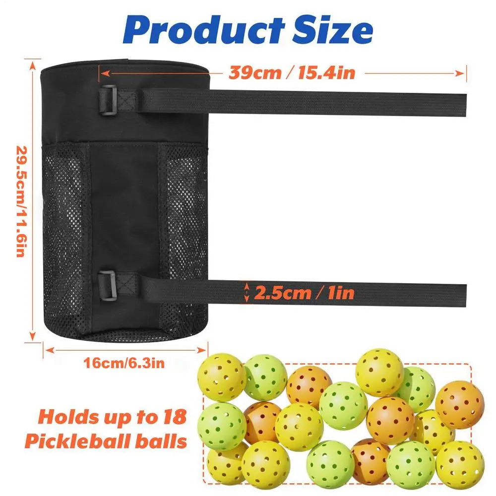 Pickleball Holder Bag Large Capacity Foldable Pickleball Organizer Pouch Ball Storage Bag for Men Women Boys Girls Youth Teens Vue Black
