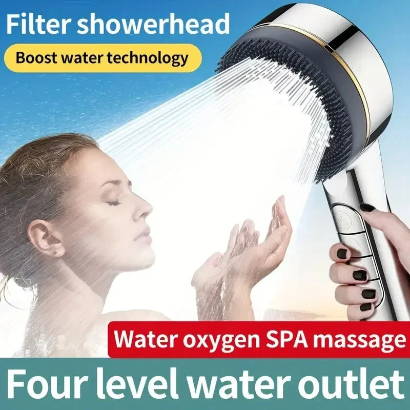 4-Speed Filtered High-Pressure Handheld Shower Head | Water Saving Handheld Shower Head Vue