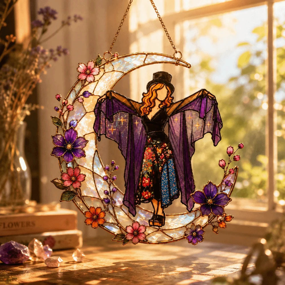 Colorful Dancing Lady Window Pendant Acrylic Home Decor Wind Spinner Gothic Witch Style Halloween Hanging Ornaments Home Vue