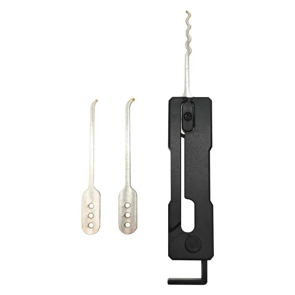 Stainless Steel Crowbar Multi-Tool Quick Flip Grav Pick Stainless Steel Durable Door Open Keys Hands-on Rake Lock Pick Set Vue black