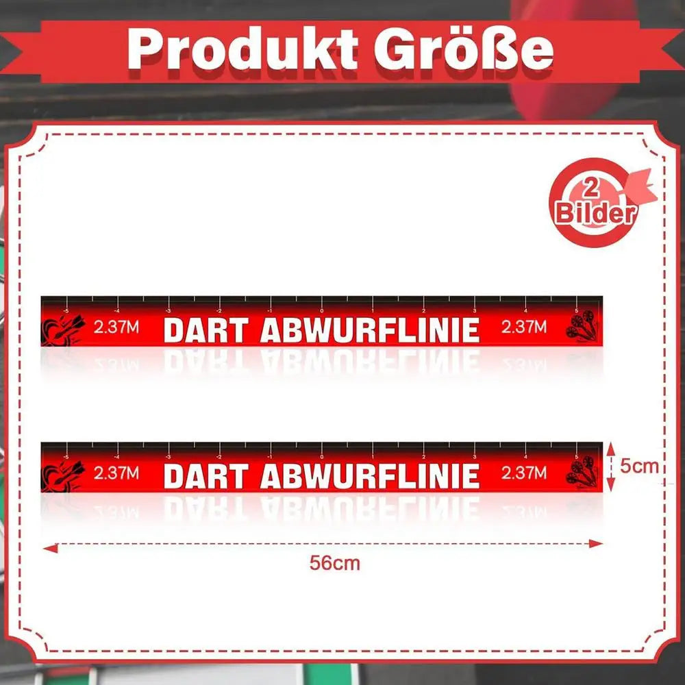 2pcs Dart Throw Line 56x5cm Dart Throw Toe Line Marker Floor Sticker Repositionable Tape Game Accessories for Bar Garage Office Vue 2pcs