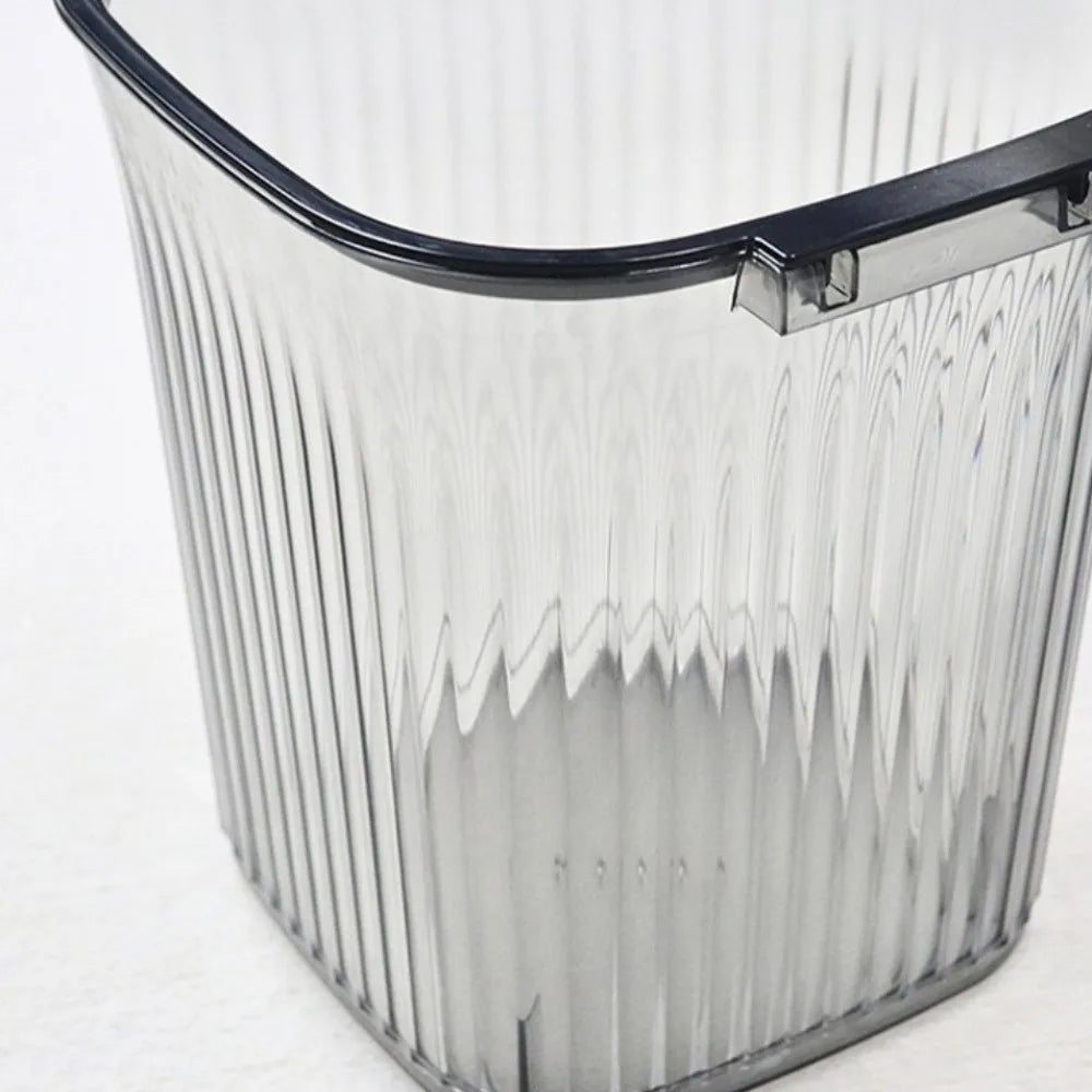 Thicken Transparent Trash Can Luxury Large Capacity Trash Basket Home Supplies Garbage Classification Stripe Garbage Container Vue