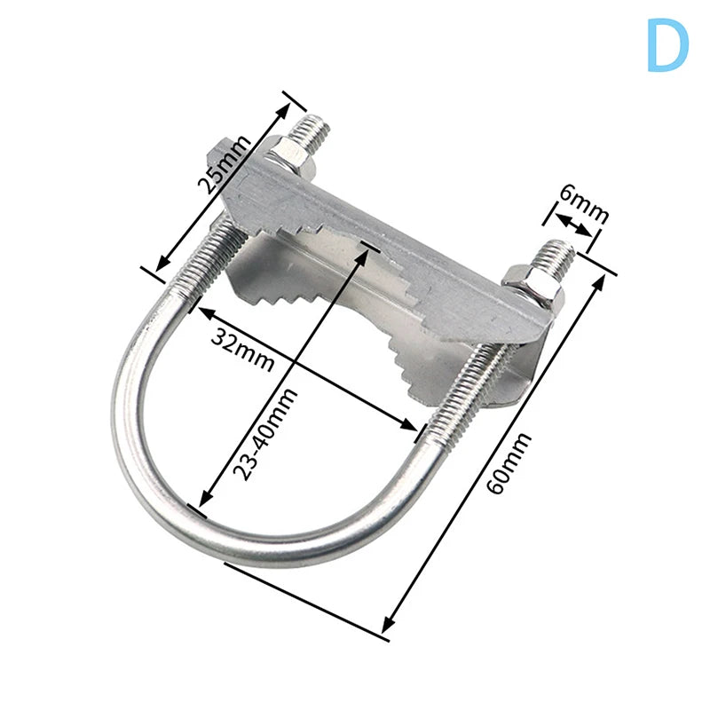 M6 U Bolts Mounting Hardware Heavy Duty Anti-Rust Mast To Mast Clamp V Jaw Block Mount Bracket Kit For Outside Home Antenna Vue A4