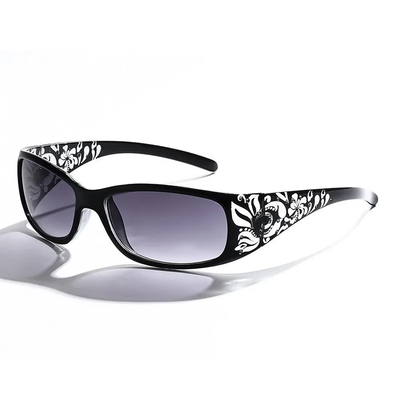 Women's Rhinestone Rectangle Sunglasses UV400 Beach Shades Fashion Sunglasses Vue black
