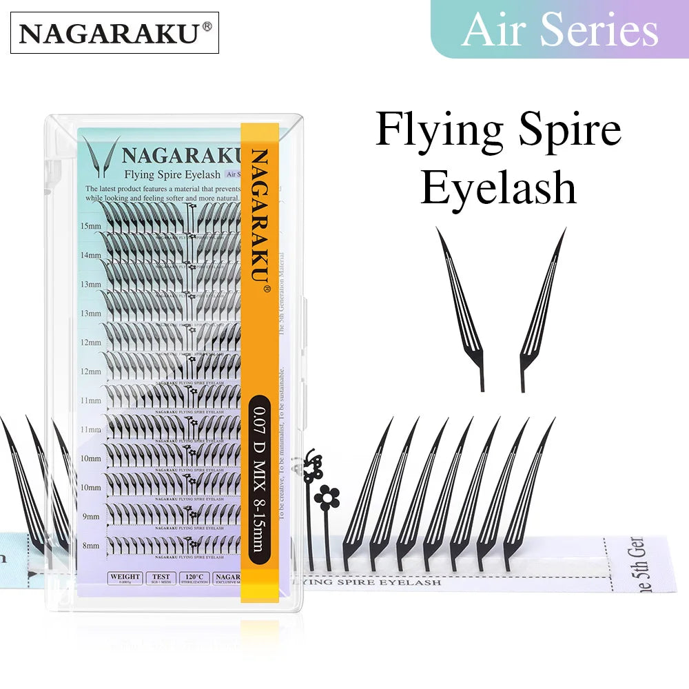 NAGARAKU Flying Spire Anime Effect Eyelashes Soft Plume Fluttering Extension for Comic Fox Style Vue