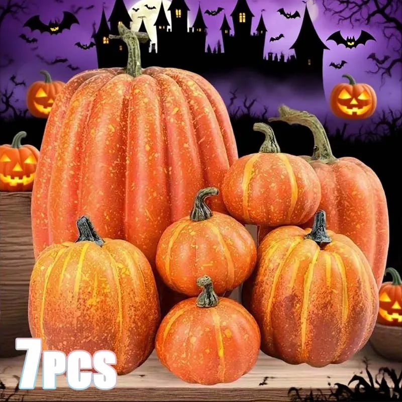 7PCS Fake Pumpkin Decoration for Halloween DisplayPhotography and Early Education Prop for Cabinet or Home Decor Home Decor Vue