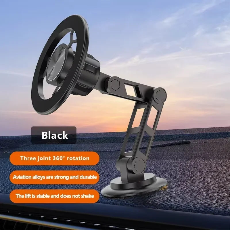 Universal 360° Rotation Magnetic Car Phone Holder Instrument desk support in Car For iPhone 17 16 15 14 13 12 Pro Max Samsung Vue black