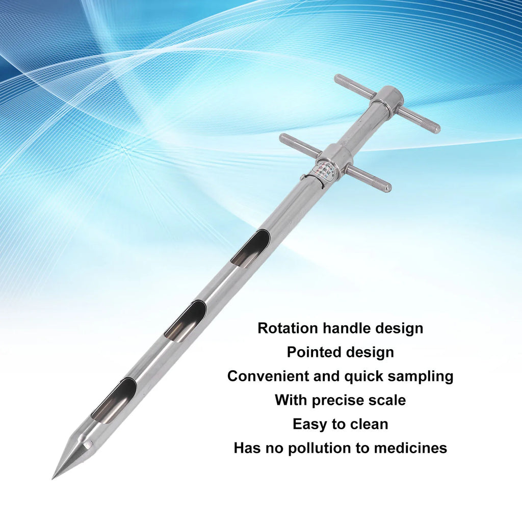 Soil Sampler Probe Soil Probe 0.54m 304 Stainless Steel Rotation Handle Pointed Design Soil Sampler Probe with Scale Vue