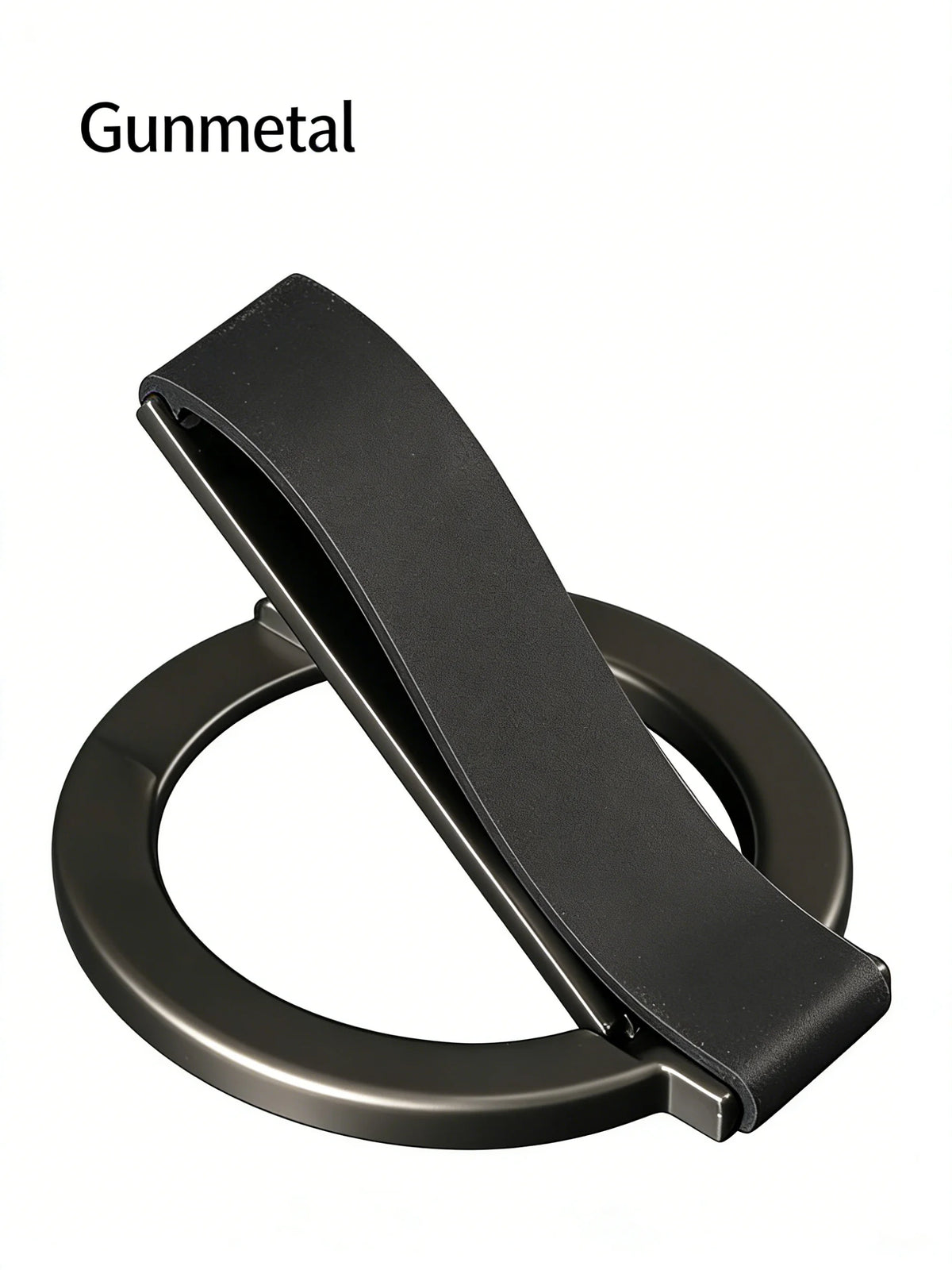 2025 innovative design aluminum alloy magnetic mobile phone ring holder, 360° rotation, 120° swing, suitable for iPhone 12+ Vue black