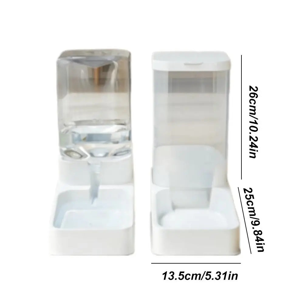New Automatic Feeder Set For Cats Dogs Transparent Automatic Feeder Water Dispenser Set Large-capacity Healthy Separation Feeder Vue