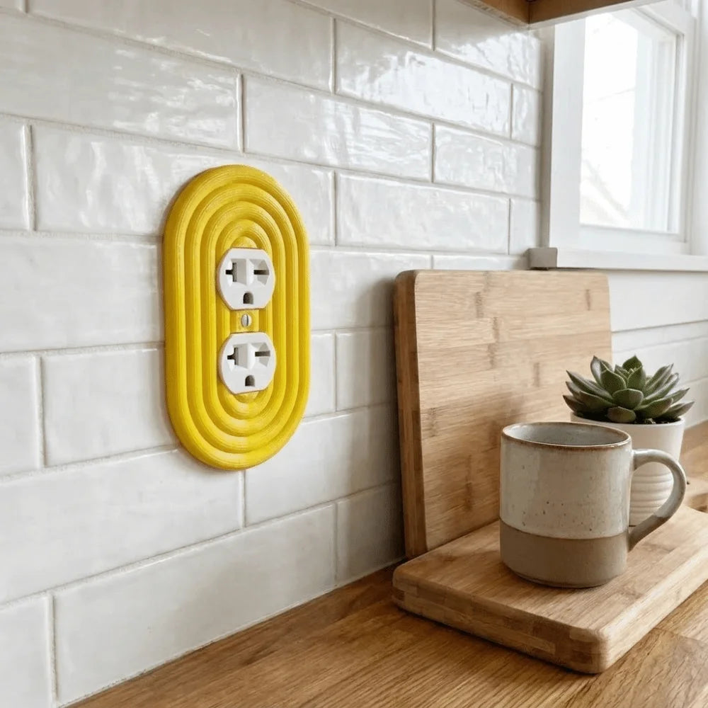 Modern Striped Pattern Wall Switch Panel Multi-Color Smooth Durable Material Wall Switch Cover Standard Fit Switch Cover Plate Vue