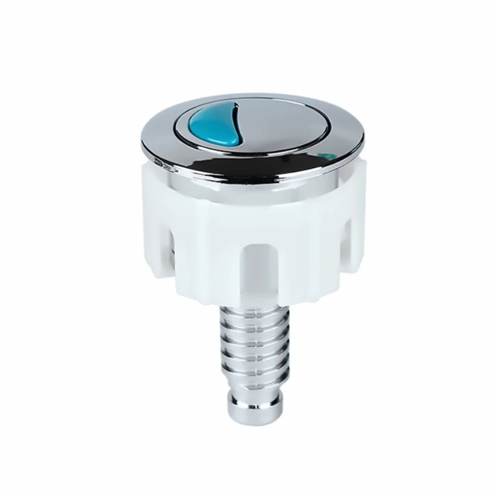 Round/Elliptical Head Toilet Push Button Universal Water Saving Toilet Flush Button Easy To Install Double Drain Vue Round Silver