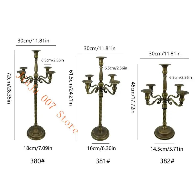 5-Arm Candelabra Taper Candle Holder Stand | Wedding Centerpiece Candelabra Candle Holder Vue