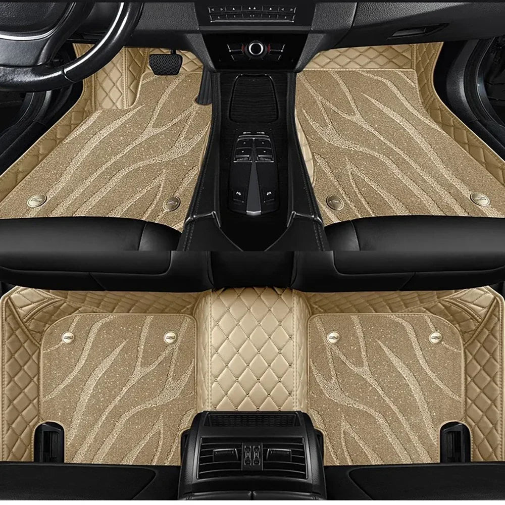 New ModelsDouble layer 5D Custom Car Floor Mats For Audi A4 Avant 2007-2024 Years Auto Carpets Foot liners car Accessories Vue 2007-2016 B-beige