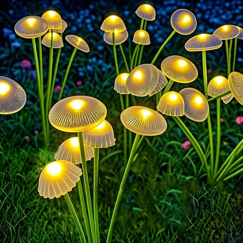 Solar Mushroom Lawn Lights Waterproof Party Yard Patio Pathway Jellyfish Lamp for Garden Decoration Solar Lights Outdoor 10 LED Vue