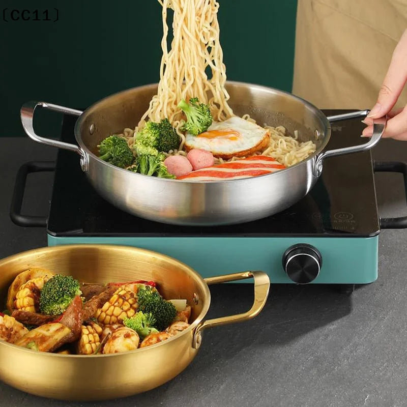 Food Grade Stainless Steel Pot With Dual Handles For Home Commercial Use Hot Pot Seafood Ramen Dry Pot〔CC11〕 Vue