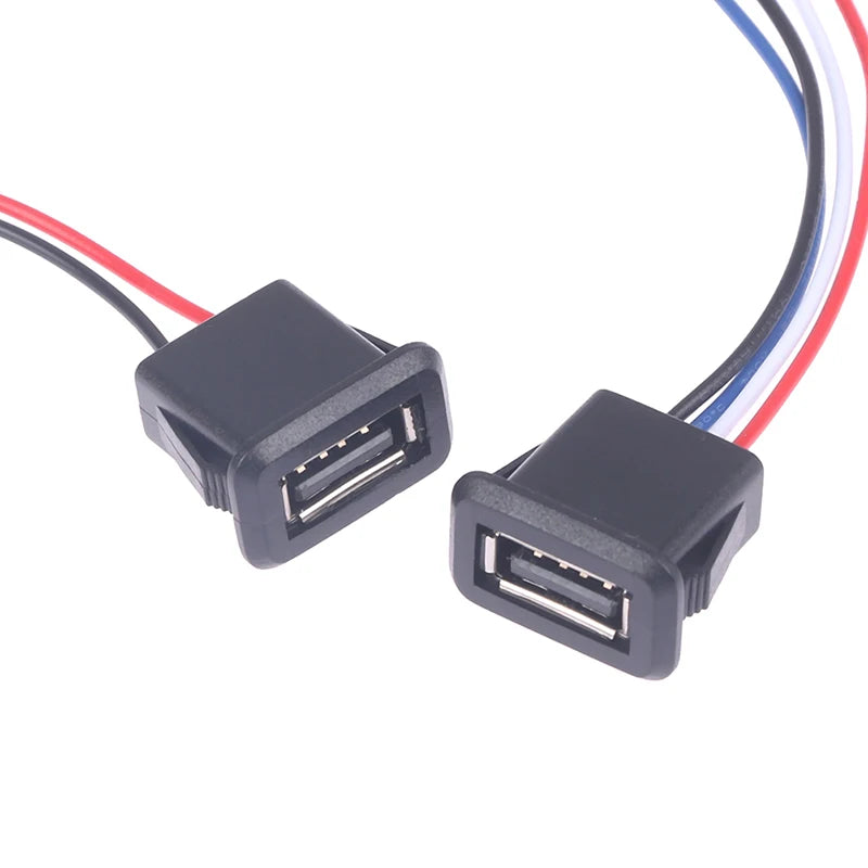 1PCS USB Charger Socket USB 2.0 Female Power Jack USB2.0 Charging Port Connector With Cable Vue