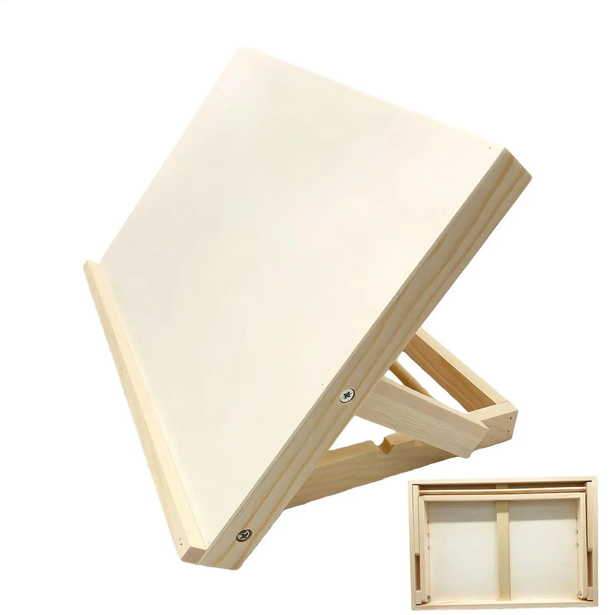 33*23*2.5cm Wooden Adjustable Tabletop Easel, Foldable Portable Painting Stand With Angle, S ketch Drawing Display Holder Vue