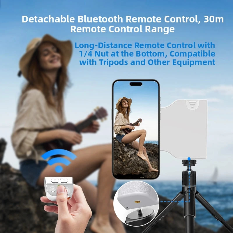 PH-80 Magnetic Camera Grip with Remote Shutter Fill Light Remote Control Handle Universal for Phones Vue